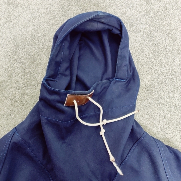 80s Vintage Hiking Jacket Navy Outdooring Coat Canvas Size XL Gorpcore Nautical - Picture 9 of 13